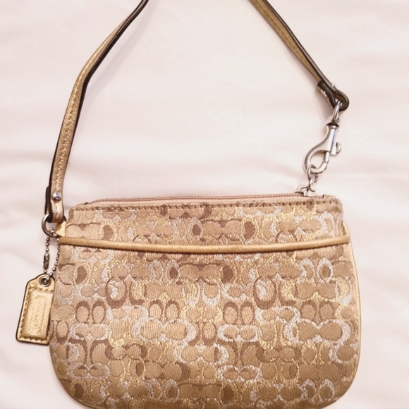 COACH gold thread wristlet - Picture 2 of 8